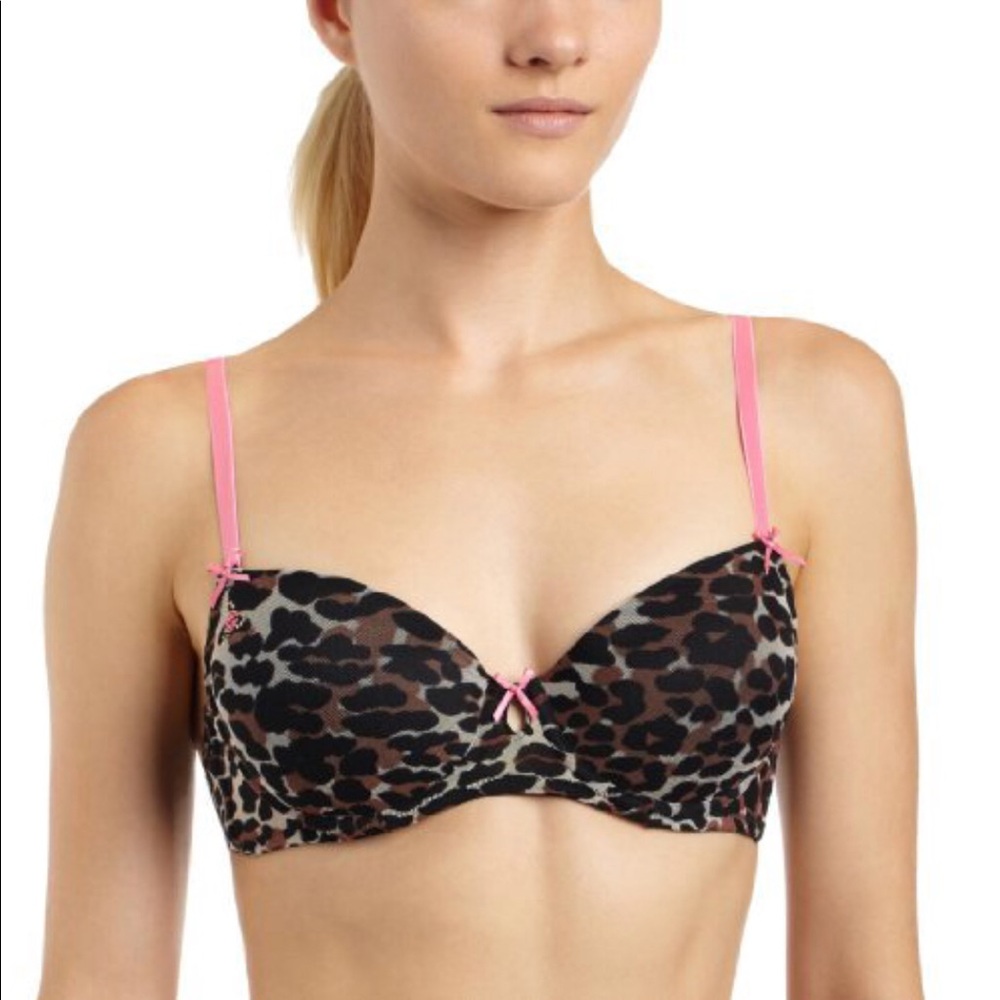 Betsey Johnson Mesh Balconette Bra Bra,  Cheetah